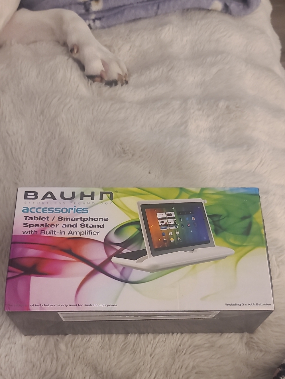 Bauhn White Tablet & Smartphone Speaker Stand with Built-In Amplifier